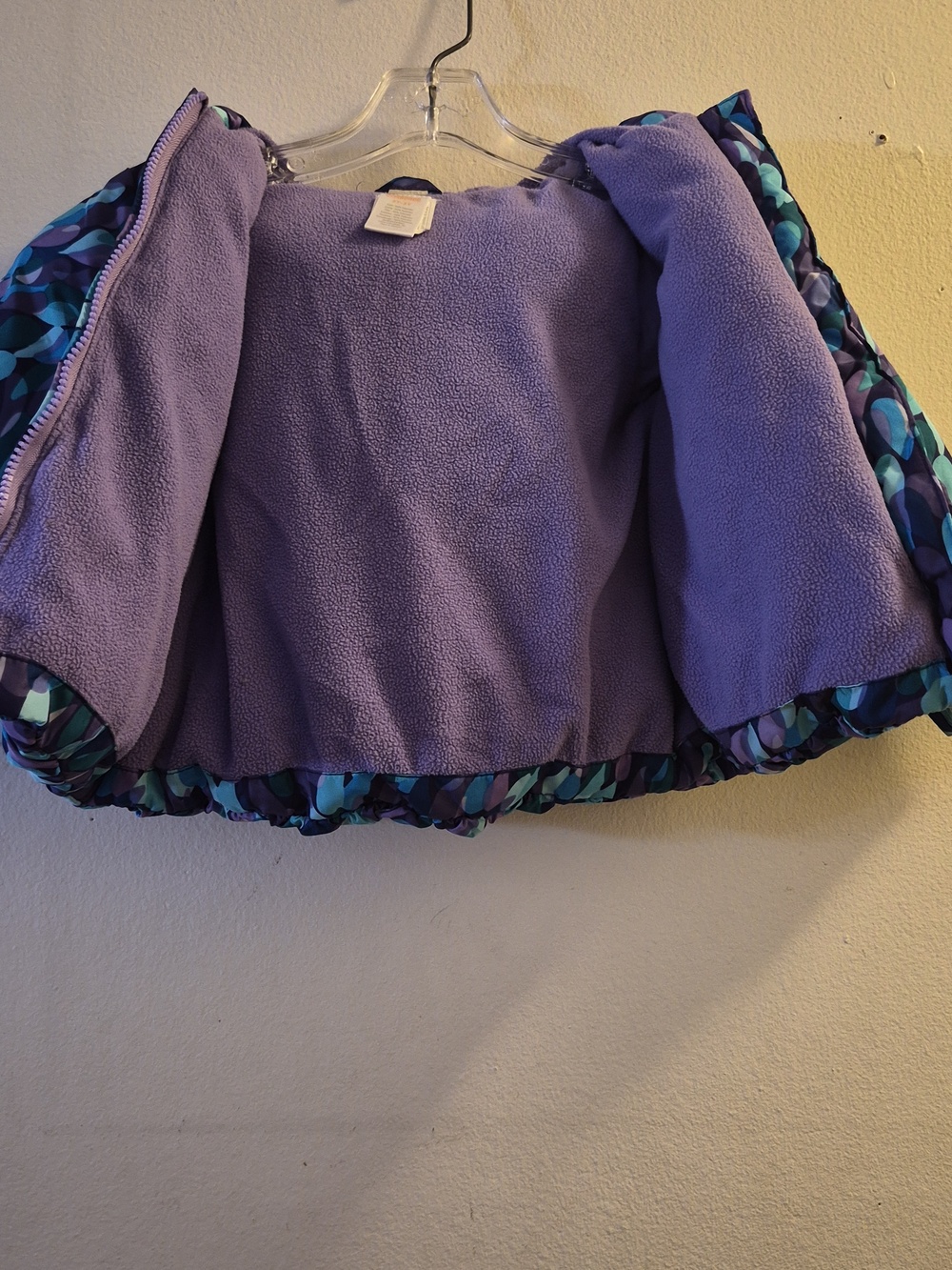 Gymboree Teal & Purple Patterned Puffer Jacket - Picture 6 of 7